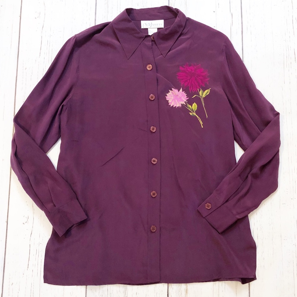 Vintage Diane Von Furstenberg purple blouse small